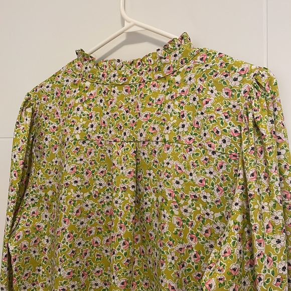 Cupcakes & Cashmere Lime Green Floral Long Sleeve Blouse - Picture 5 of 7